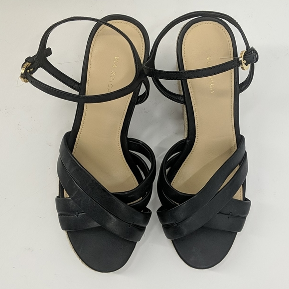VIA SPIGA Leather Espadrille Wedge San… - Picture 2 of 8